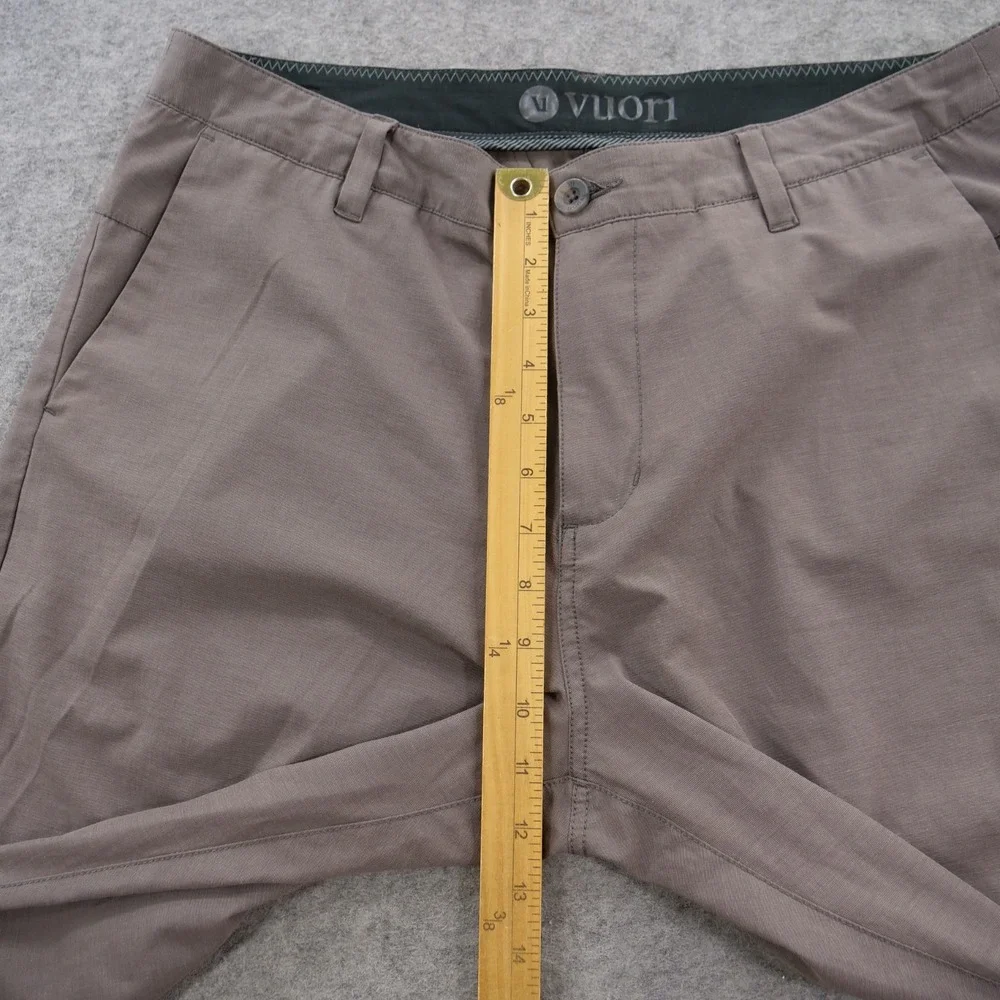 Vuori Aim Pants Mens 34 Brown Slim Fit Performance Travel Stretch Chino